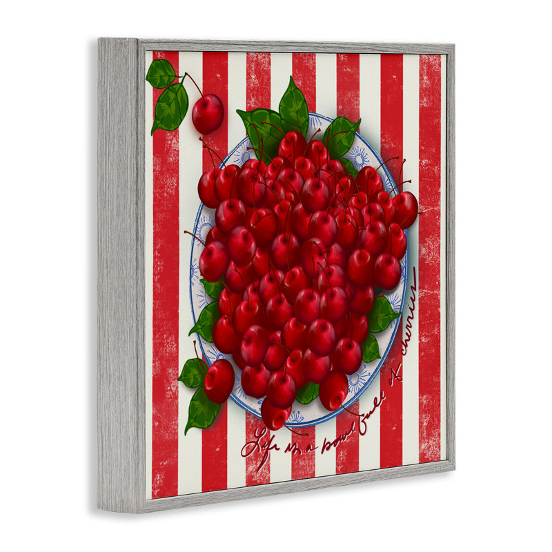 La vie est un bol de cerises, estampe numérique, design par Lori Mosley, H 12 po x l 12 po, Estampe numérique Farmhouse