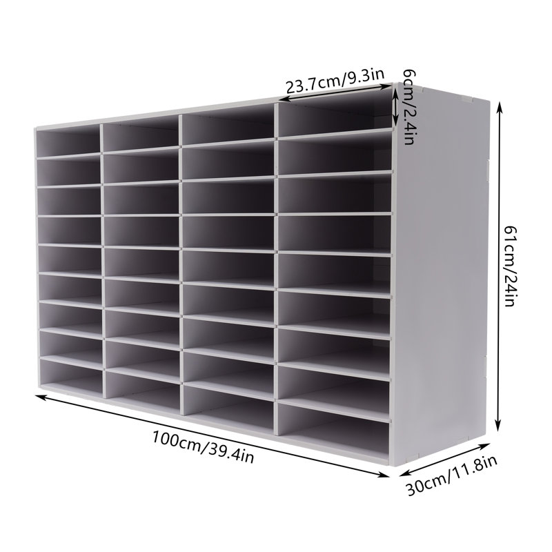 Zahkai 36-Grid Desktop File Holder, White