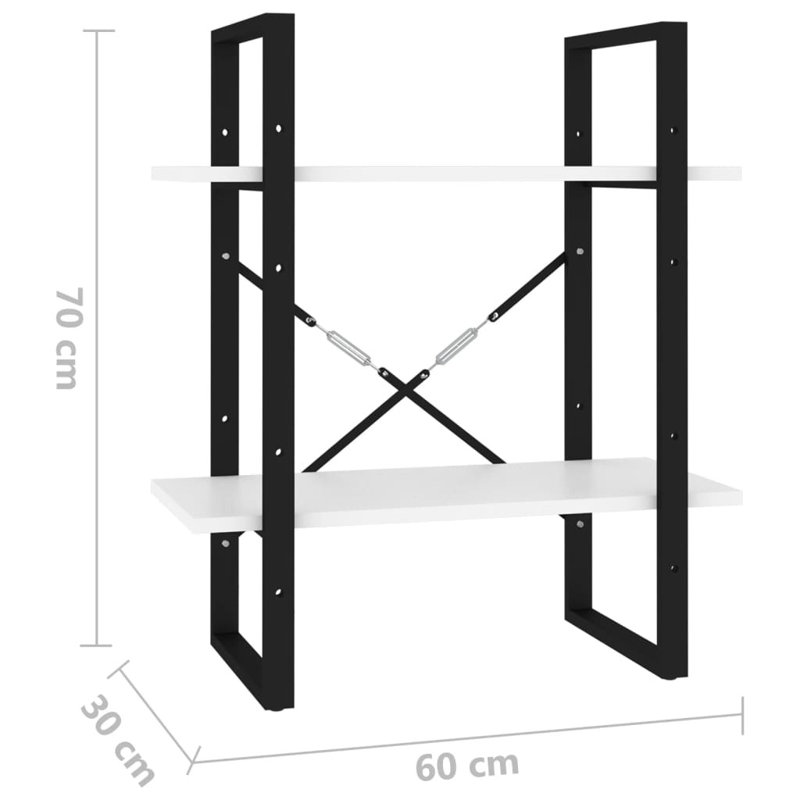 Koushirou 70cm H Standard Bookcase, White, 70cm H x 60cm W x 30cm D