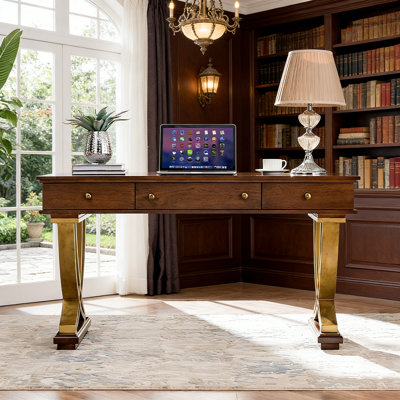 Classical Solid Wood Rubberwood Desk