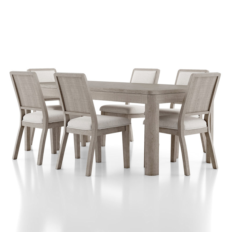 Otisha Dining Table Set, 7 Pieces: Table, 6 Chairs