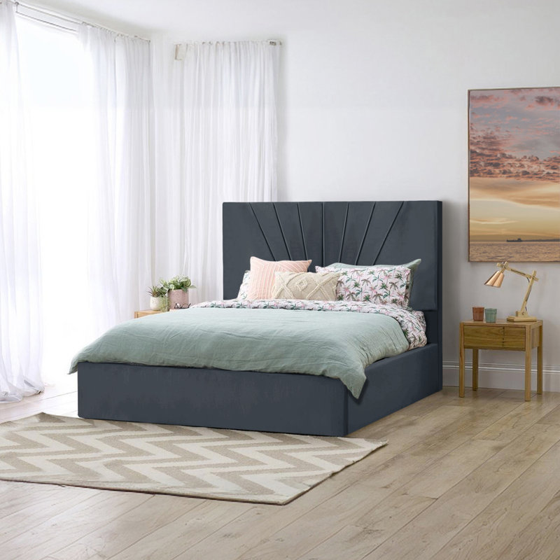 Annelee Upholstered Ottoman Storage Bed, Steel, Super King (6')