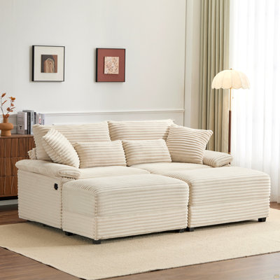 Ensemble de chaise longue double avec repose-pieds réversible