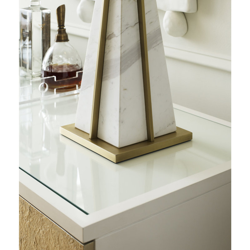 Portofino Table Lamp, Natural White/Antique Brass, White