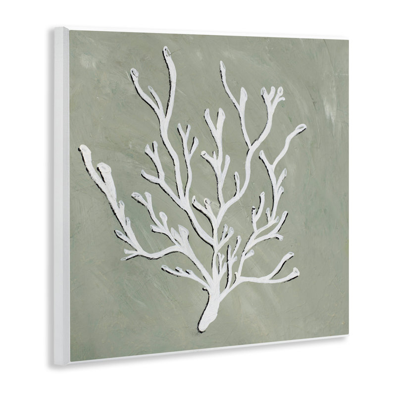 Art mural blanc brin de corail blanc par Nola James
