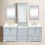 Ensemble de meuble-lavabo à double cuve 85 "avec miroir Abshire-101688715