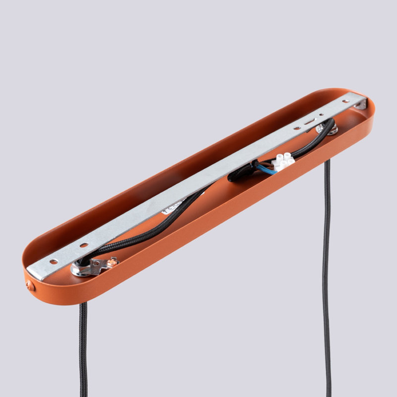 Halo - Light Brushed Nickel Pendant, 33,5x6x120 cm, Red Ochre, 2 Lights