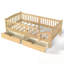 Lit plateforme simple avec garde-corps pleine longueur et tiroirs de rangement-2093951644
