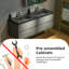 Ensemble de meuble-lavabo mural flottant gris l 59 po x P 19-5 / 8 po avec comptoir en composite sable noir Quartz-87768961