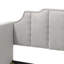 Lit de jour en velours Peridot Dove Grey avec couchette (simple)