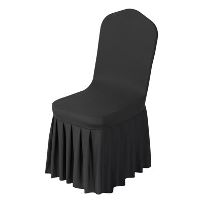 30 housses de chaise noires, housse de chaise en spandex de polyester, housses extensibles pour banquet de salle à manger, couvre-chaises à devant plat, s'adapte aux dimensions de chaise jusqu'à 20,08 po x 17,72 po x 37,4 po