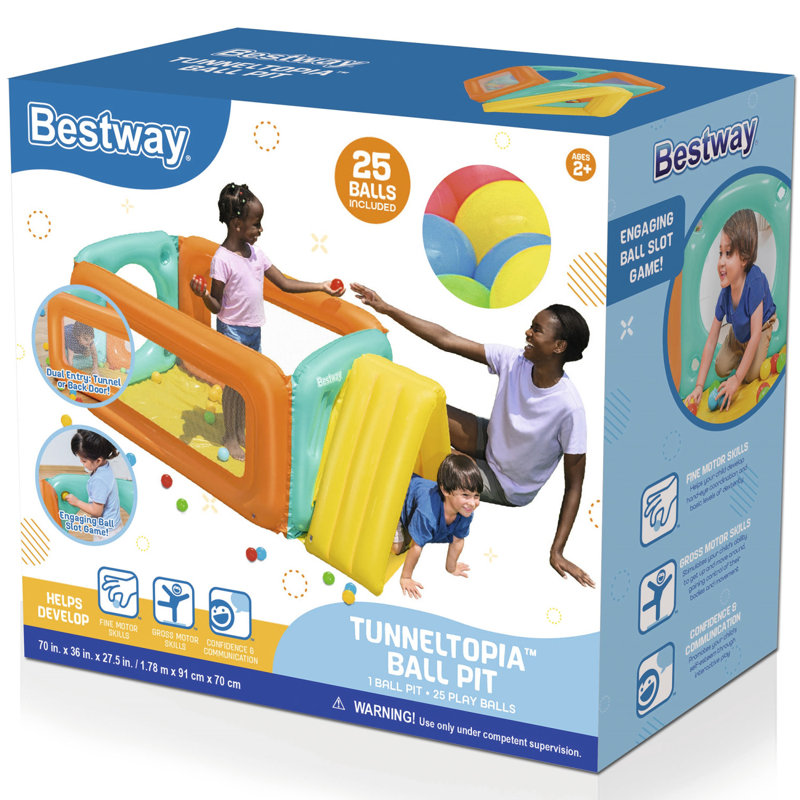 Colorful Inflatable Tunnel Ball Pit with Play Balls