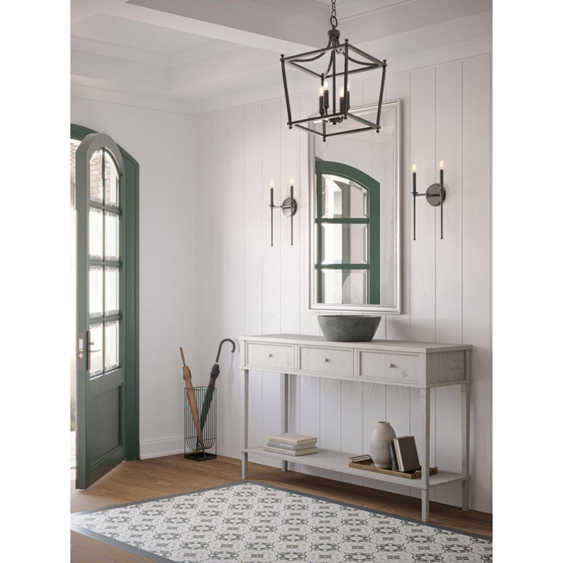 Luminaire suspendu géométrique à 4 lumières Hennings, Noir