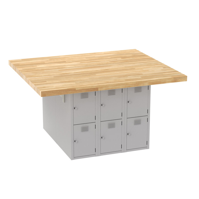 64'' W Wood Top Workbench, No Vise
