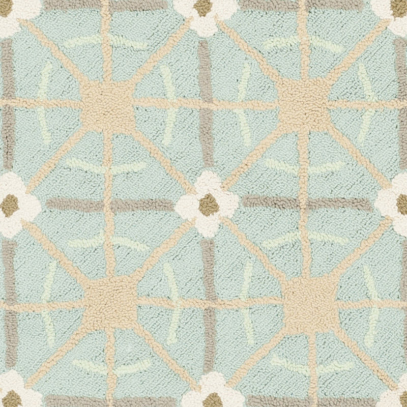 Wykoff Hand Hooked Cotton Pile Southwestern Rug, Rectangle 7'9" x 9'9"