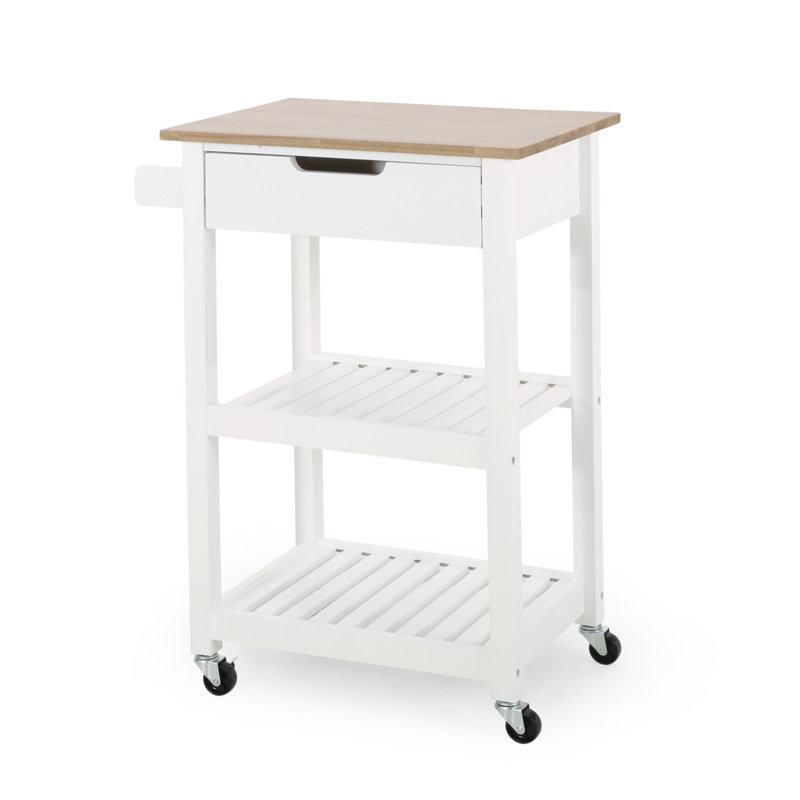 Versatile Kitchen Cart With Enhanced Functionality For Space Optimization, White