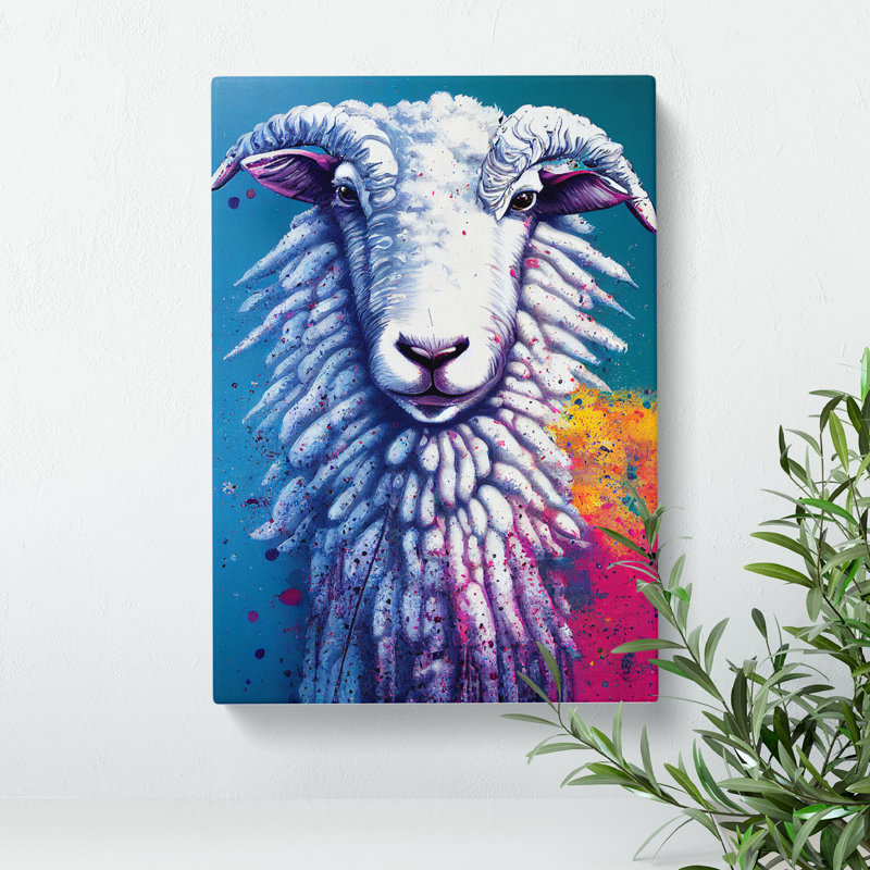 XC1022-1631X Colourful Sheep No.6 Abstract - Wrapped Canvas Print, 60cm H x 40cm W x 3cm D