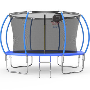 Trampoline de jardin rond de 12 pi avec enceinte sécuritaire SENCHO GINSYTALIOR