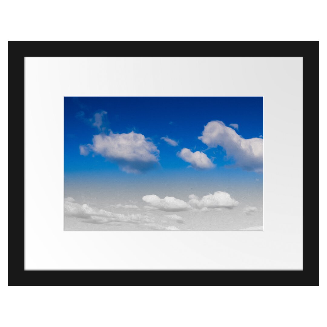 Gerahmtes Poster Schäfchenwolken an Blauem Himmel