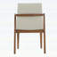 Ensemble de 2 chaises de salle à manger de style Mid-Century moderne en polyuréthane beige avec structure couleur noyer, capacité de 250 lb