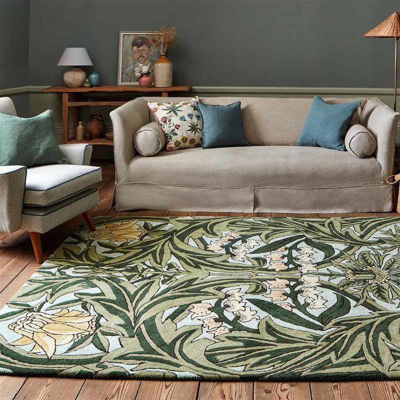 Hand Tufted Wool Floral Area Rug, Rectange 8'2" x 11'6"