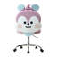 Chaise de coiffeuse pivotante Impressions BT21 MANG avec tissu en velours ultra doux et rotation à 360 degrés