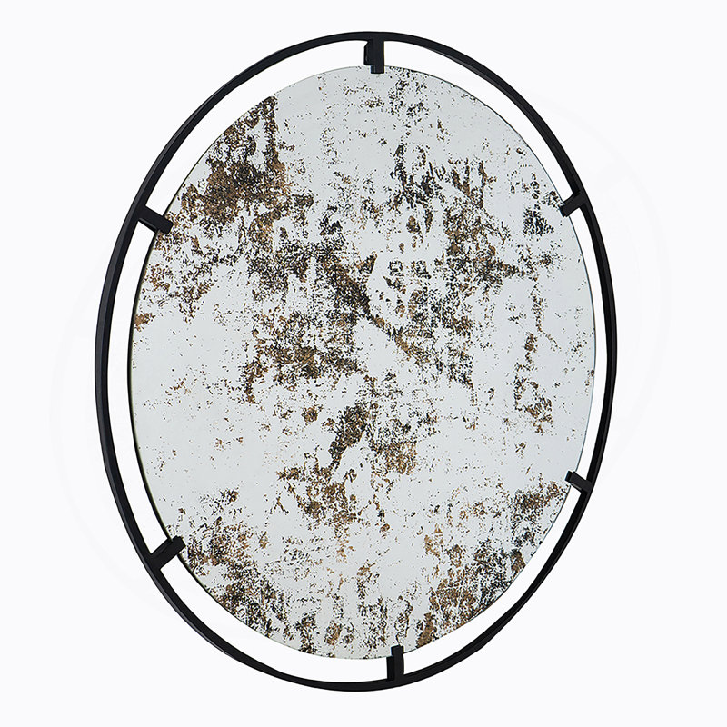 Iron Frame Vertical Round Mirror
