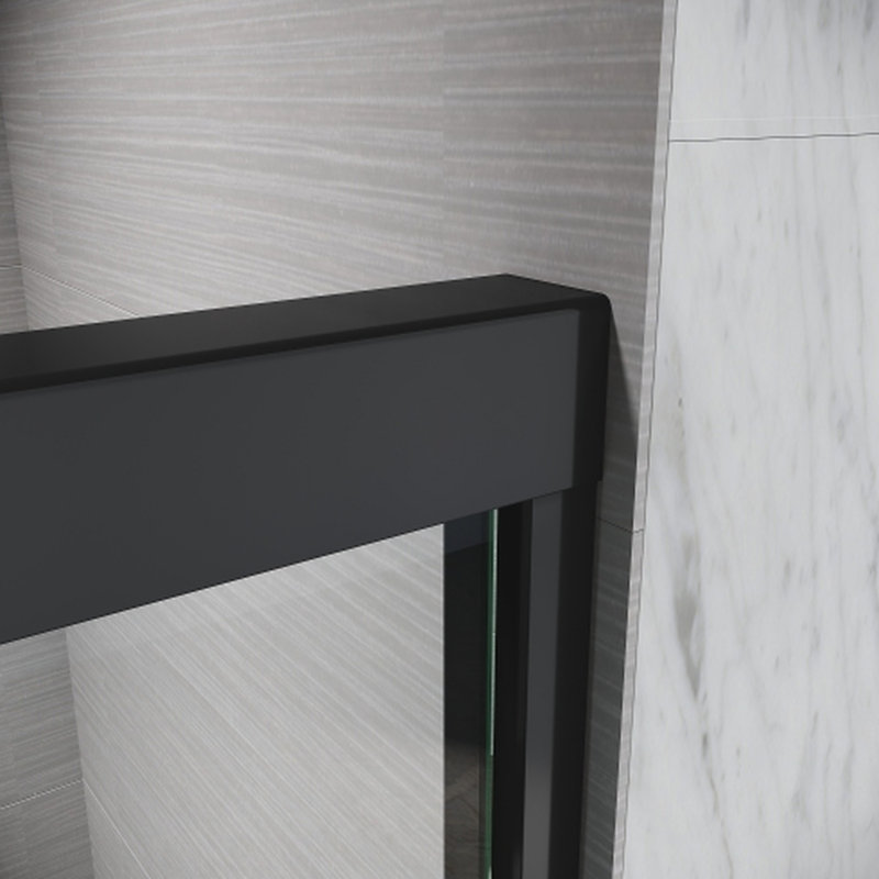 Porte de douche semi - coulissante en verre 56 60 po W 72 H épais et transparent gris trempé modernisé en aluminium avec mouvement lisse et silencieux