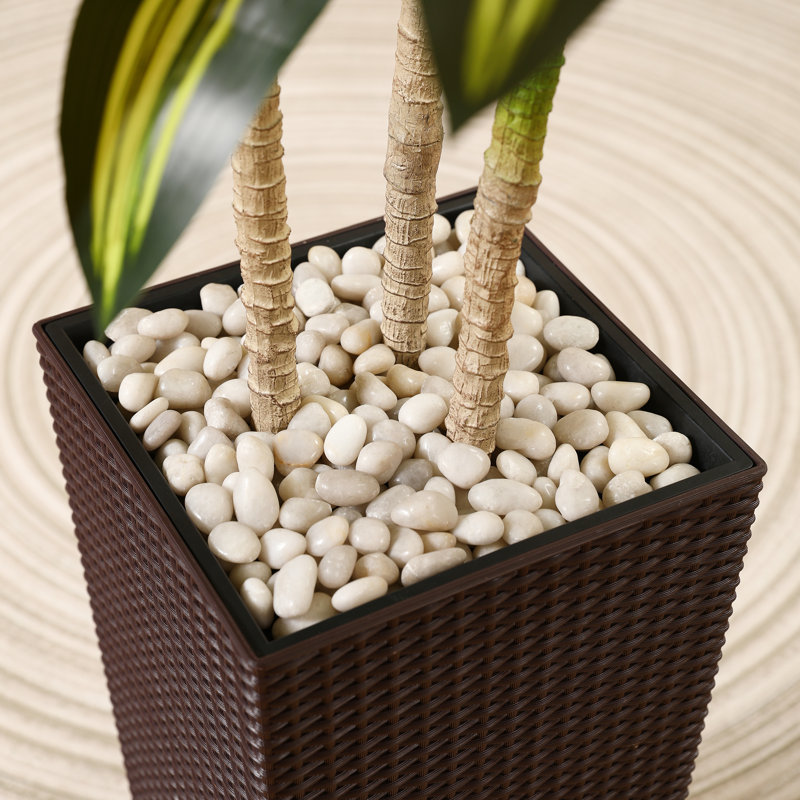 Arbre Dracaena artificiel Adcock résistant aux rayons UV avec grand pot à fleurs, arbre Dracaena artificiel pour l'extérieur