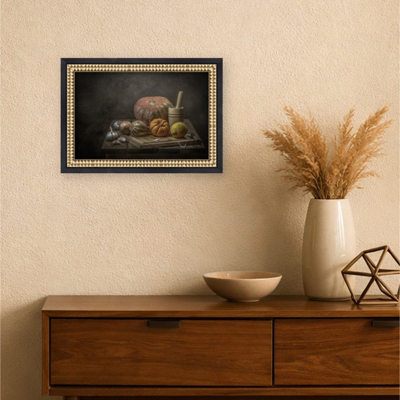 «Rustic Autumn Harvest Still Life» par Margareth Perfoncio, reproduction d'art sur toile encadrée, 14 in. W x 10 in. H