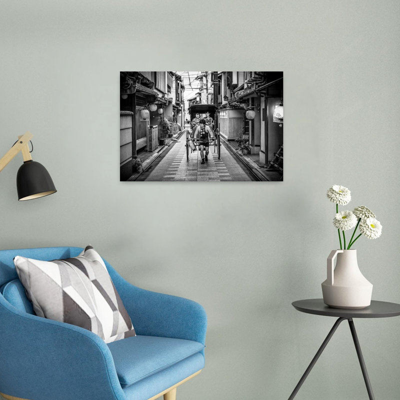 «Rickshaw japonais», impression d'art mural contemporain, 16" H x 24" W