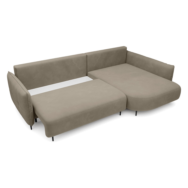 Bairo 3 Seater Fabric Reclining Sofa & Chaise, Brown, Right Hand Facing