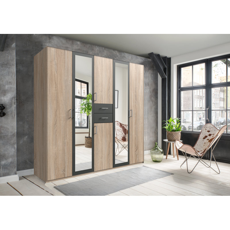 Sazerac 6 Door Manufactured Wood Wardrobe, Oak