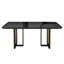 Table de salle à manger moderne 6 places avec accents dorés, noir et or