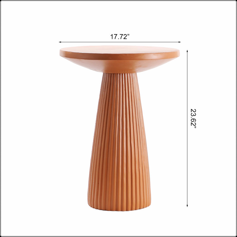 Table d'appoint légère à base cannelée en oxyde de magnésium, durable et résistante à l'humidité pour une utilisation durable