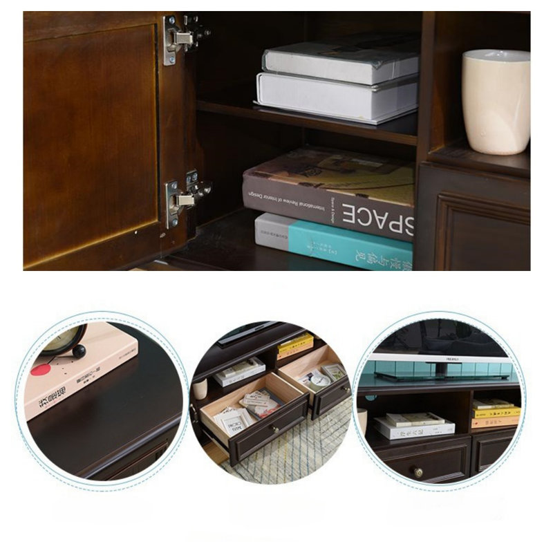 Crédence de rangement moderne simple 78,7 po, Noyer noir