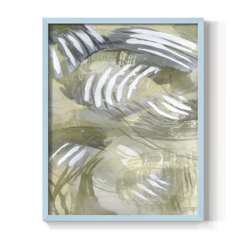 Reproduction encadrée de citronnelle embelli II - bois massif, Cadre bleu, H 15 po x l 12 po