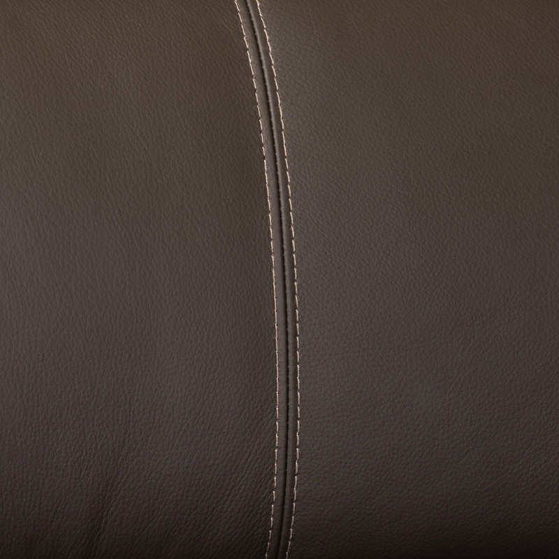 Upholstered L-Shaped Sectional Right Hand Facing, Brown Genuine Leather
