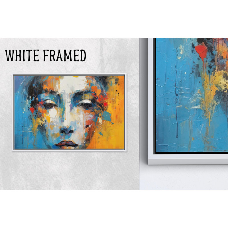 Reproduction d'art moderne sur toile, Portrait de femme élégante, toile blanche encadrée 1P, 31,6 po H x 43,4 po l