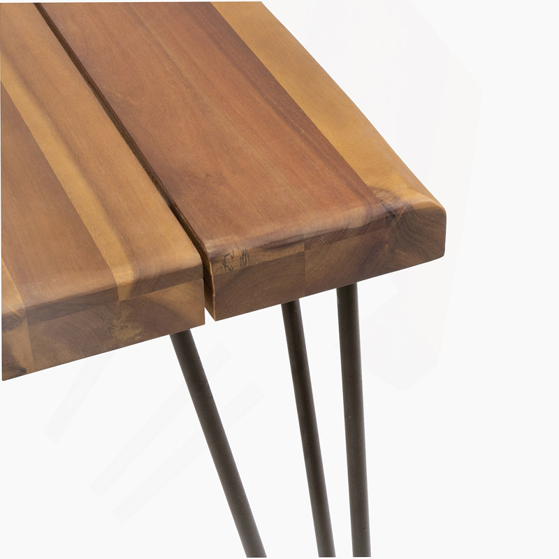 INDUSTRIAL WOOD AND METAL RECTANGULAR DINING TABLE