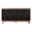 Style Mid-Century avec 4 portes à motif convexe et 2 tablettes - Espace de rangement spacieux pour le couloir du salon de 60 po de large style cannelé noir antique-120660642