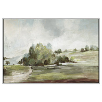 Concorde Green Country Road by Allison Pearce - Floater Frame Print on Canvas