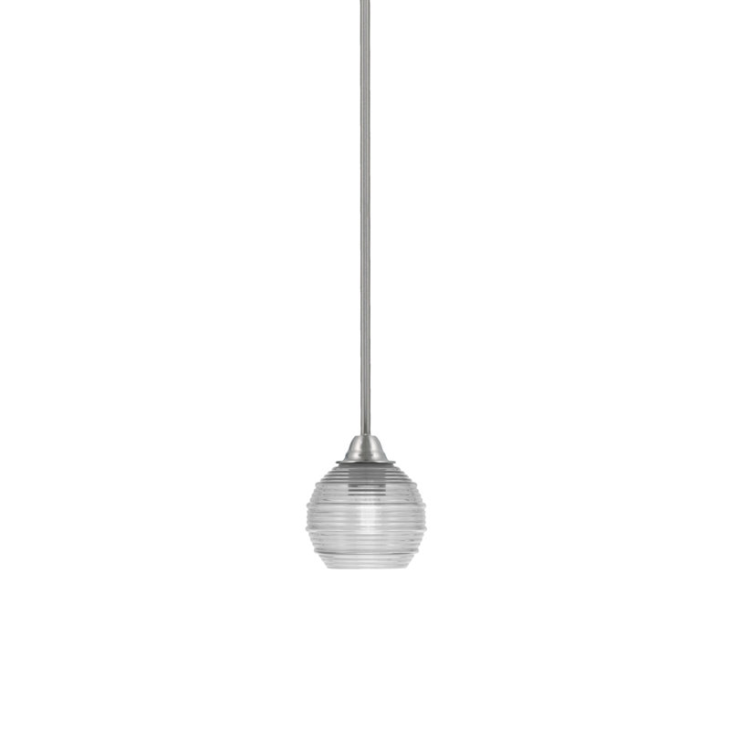 Paramount 6" Brushed Nickel Glass Mini Pendant Light
