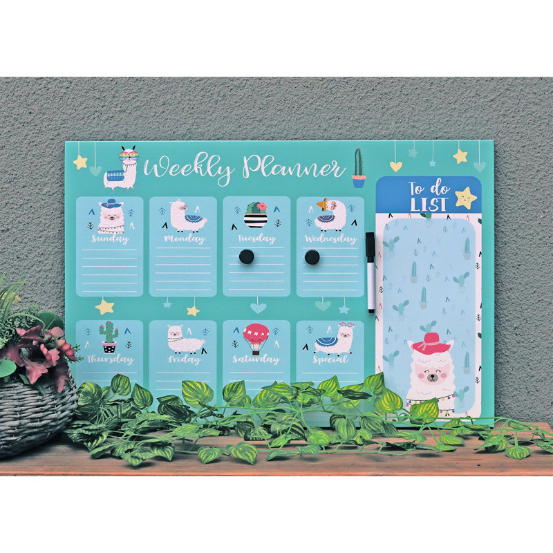Tableau magnétique effaçable mural Llama Week Planner