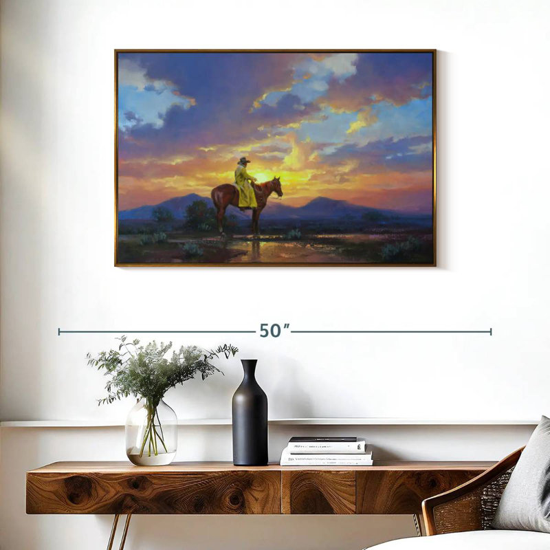 Soleil brûlant, Cadre flottant doré, 37 po x 25 po