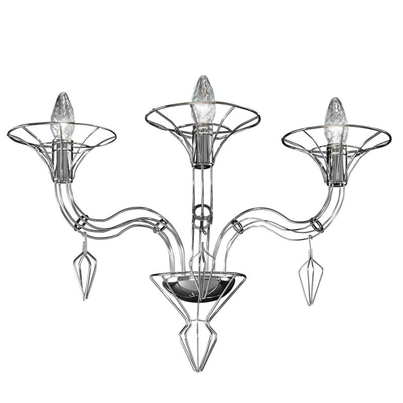 Lustre 3 lumières façon bougie dedale, Chrome