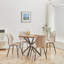 Modern Simple Round Solid Wood Dining Table Set - Set Of 4 Diamond Pattern Velvet Dining Chairs - Metal Legs - For Living Room/Bedroom-1685596071-1686694139