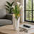Decorative Cylinder Vase with Curved Edge Top for Home Decor – Contemporary Tall Flower Vase for Tabletop Styling, Living Room, or Bedroom Decor – White-1810923979