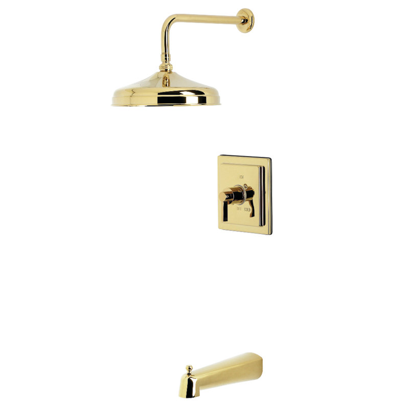 Kingston Brass Single-Handle Pressure Balanced Tub And Shower Faucet, Polished Brass