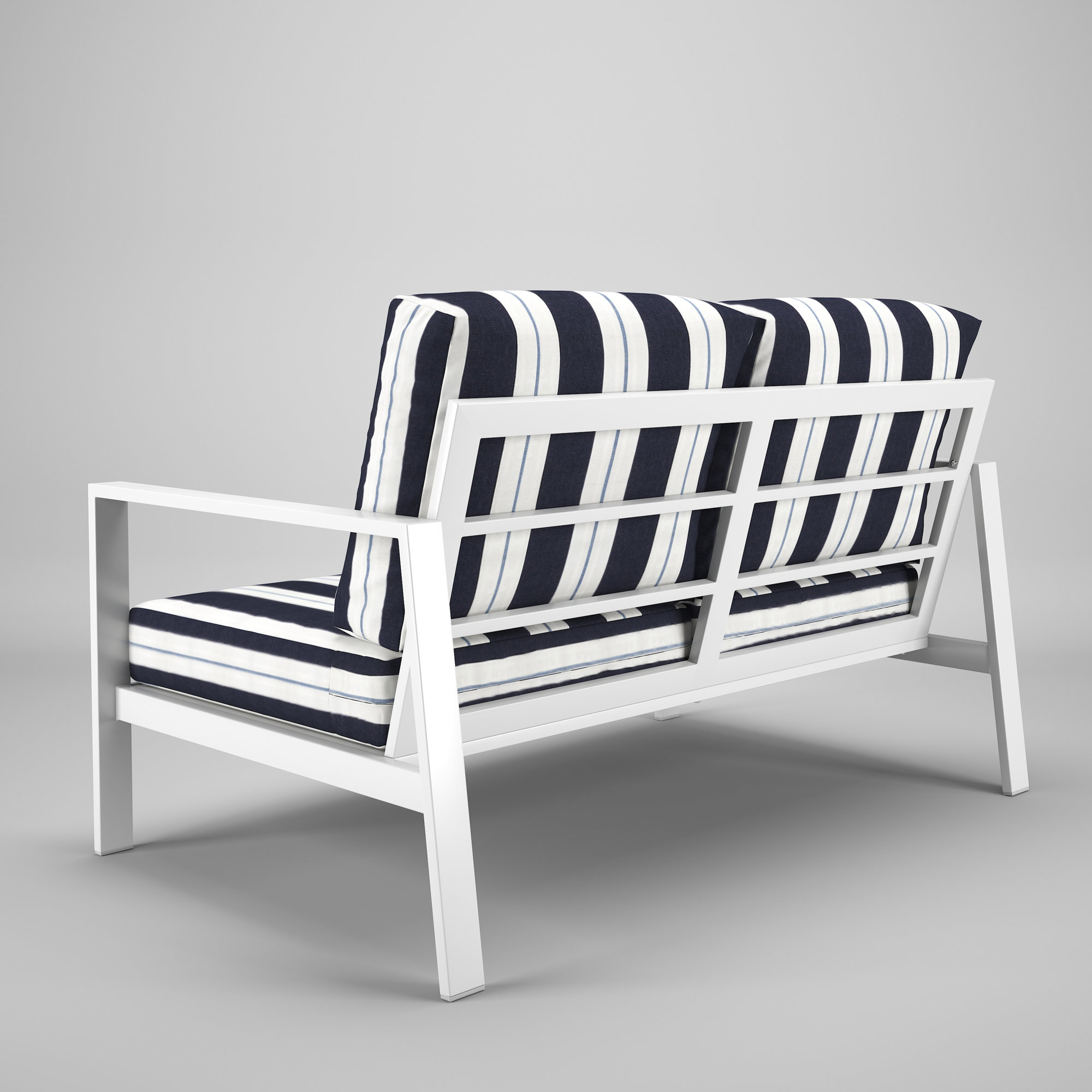 Chatwin Metal Outdoor Loveseat With Sunbrella Cushion, Relate Harbor
